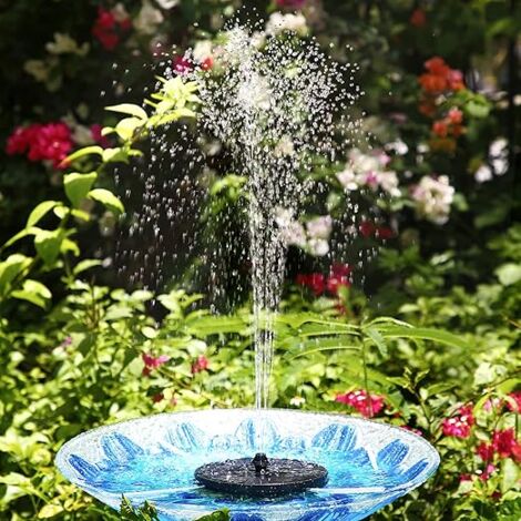 Fuente Solar Flotante Para Estanque O Baño De Pájaros - 2.8W, Con Luces LED De Colores, Altura De Chorro Ajustable Hasta 60 Cm