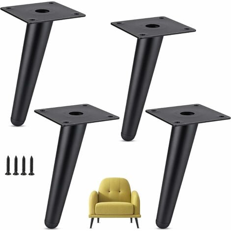 Juego de patas cónicas de Metal para muebles, patas para mesa, sofá,  armario, 12 CM, 15