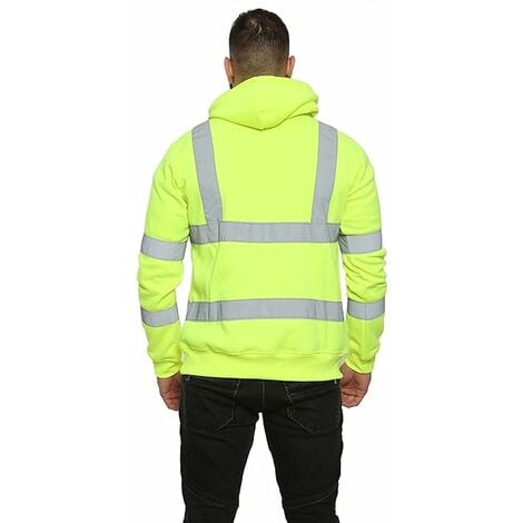 LYCXAMES Sudadera con capucha y cremallera reflectante, invierno para hombre  para ropa de trabajo de alta