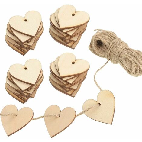 Corazones De Madera Para Manualidades - 400 Piezas, 4 Tamaños Y 2 Estilos, Superficie Lisa Para Pintar Y Decorar
