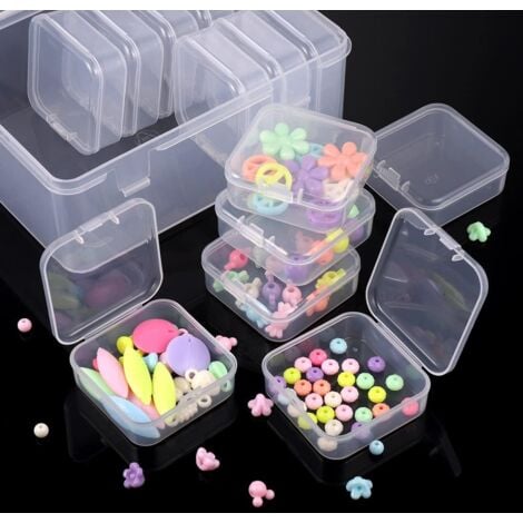LYCXAMES 14 pequeñas cajas de almacenamiento de plástico con tapas, con 1  recipiente de plástico grande