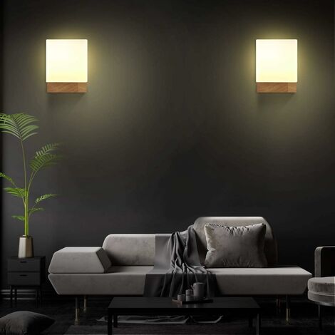 Aplique de pared decorativo de madera maciza, lámpara de pared moderna para mesita de noche, sala