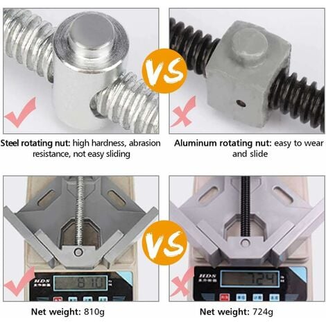 2 pcs Sargentos Carpintero,90°Abrazadera en Ángulo Recto,para  Carpintería,Ingeniería,Carpintería,Soldadura : : Bricolaje y  herramientas