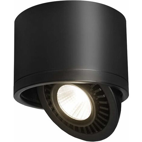 LYCXAMES -- Lámpara de techo negra de 15 W 1 focos LED Luces de techo  ajustables Barra de focos moderna Giratoria de 365 grados para interior  Oficina Sala de estar Cocina Hall
