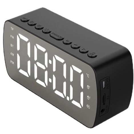 Cargador inalámbrico inteligente Reloj despertador multifunción, pantalla  de temperatura de tiempo LCD HD, reloj despertador digital, luz nocturna