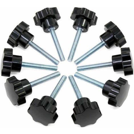 SYDARSYN M8 Sternknöpfe 5 Stück - Rändelknopf Mit Innengewinde Schwarz