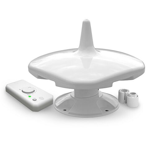 Antenne omnidirectionnelle 3dBi avec connexion au pied – Fréquence FM 87,5-108MHz et DVB-T 440-870MHz – Dimensions 280x280x244mm – Blugy - 2J-Rvbase