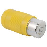 Marinco Connecteur 50A 125/250V 3P4W avec Système de Verrouillage Jaune pour Sécurité Renforcée