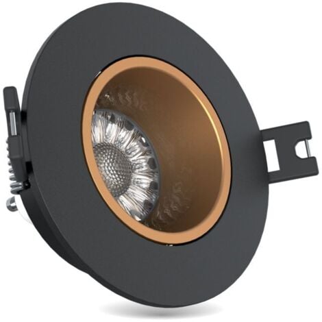 Xanlite - Spot GU10 50W 2700K Rond orientable Noir et or IP20 - SP50RANO