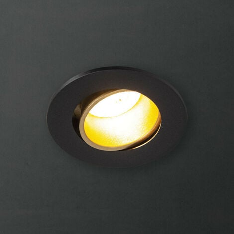 Xanlite - Spot GU10 50W 2700K Rond orientable Noir et or IP20 - SP50RANO