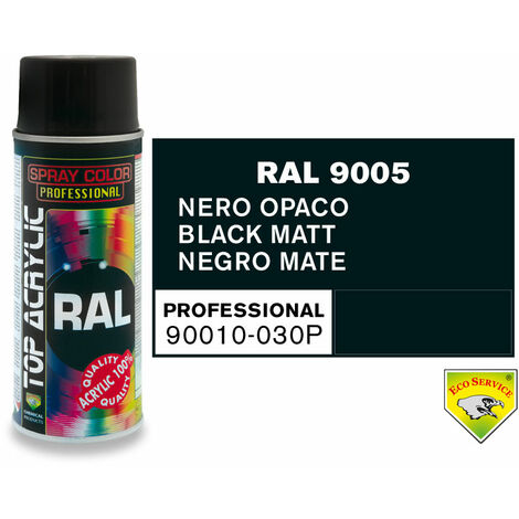 Smalto Acrilico NERO OPACO Spray ECO SERVICE Professionale 1 Bomboletta  400ml