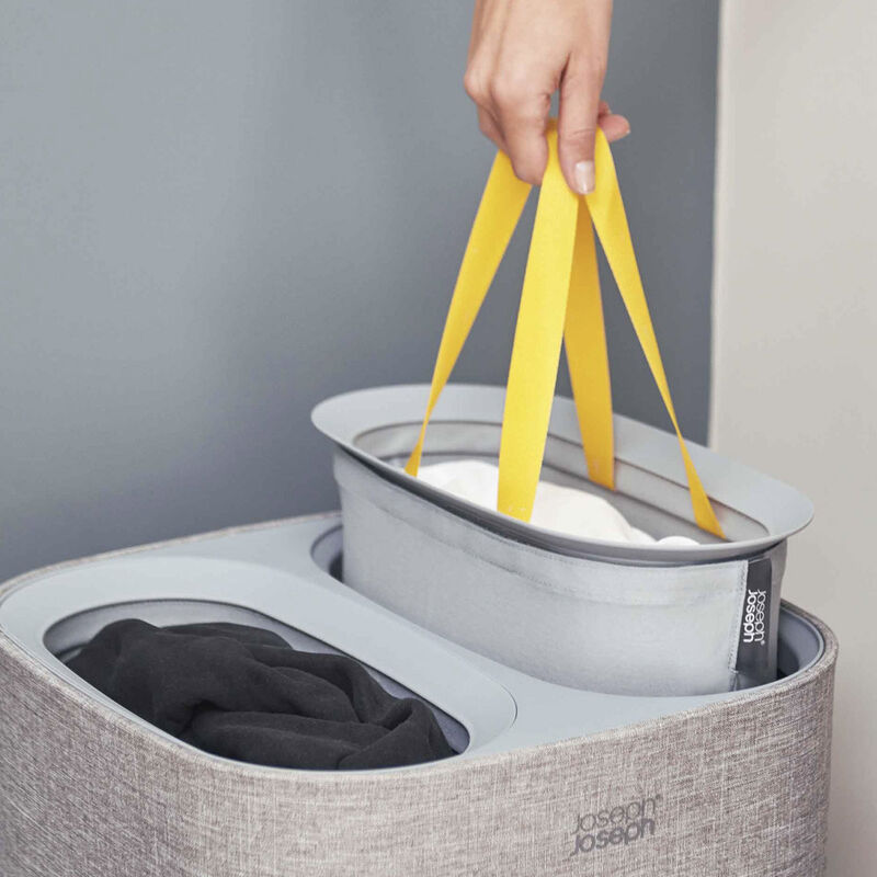  Joseph Joseph Tota - Cesta separadora para ropa sucia de 90  litros con tapa, 2 bolsas de lavado extraíbles con asas, color gris : Hogar  y Cocina