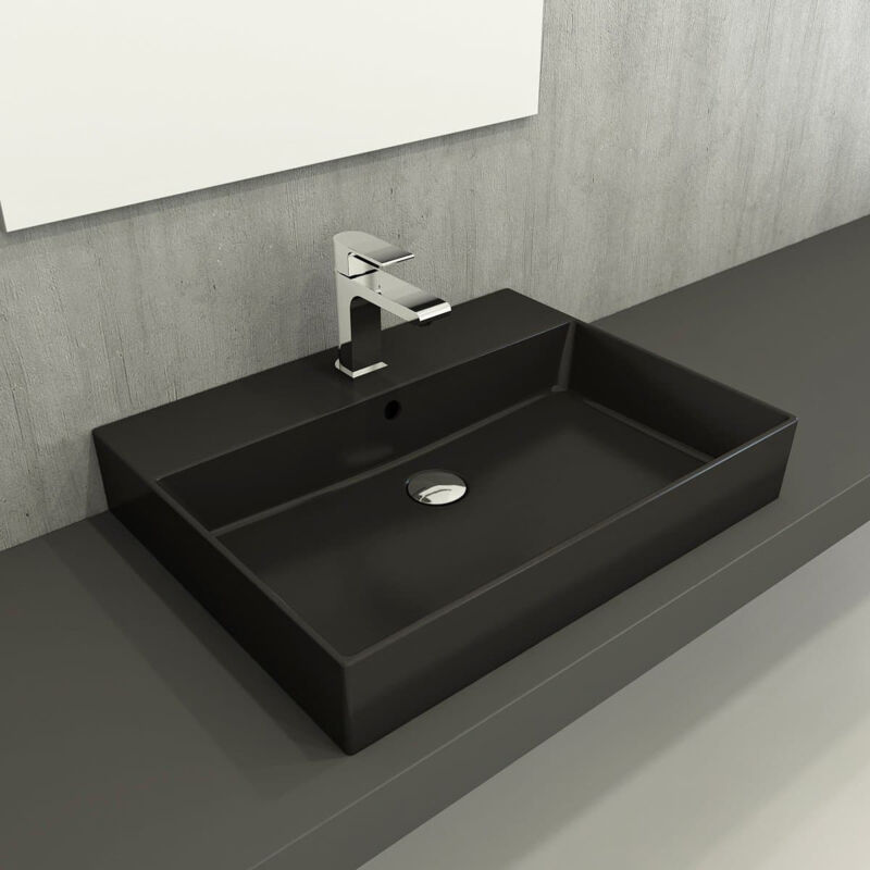 Swiss Aqua Technologies Lavabo rectangular SAT Infinitio negro