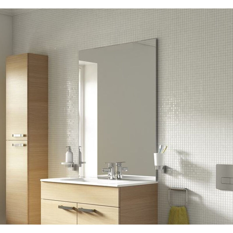 Espejo de baño con estante de almacenaje kleankin 50x11,5x60 cm blanco