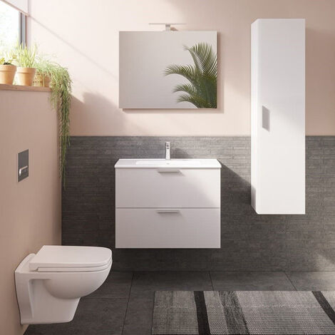 Vitra  Mia Mueble de baño 145x35x35 cm, puerta con cierre amortiguado, blanco brillo intenso (MIAV35B)