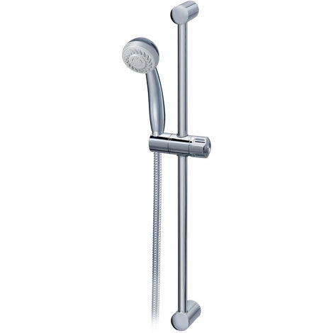 Porcher Barra de ducha Aqua 61 cm, teleducha de 2 chorros, cromada (D6040AA) (1/2)