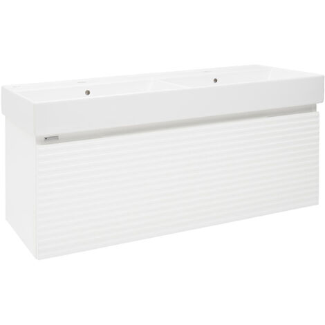 Naturel Mueble de baño con lavabo Naturel Savona 118x43x44,8 cm, blanco brillante (SAVONA120BIU2) (1/5)