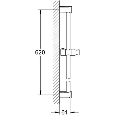 GROHE Tempesta Cosmopolitan Sliding Bar, 600 mm, 27521000