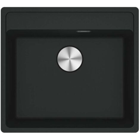 Franke Maris MRG 110-52 Fregadero encastrado 56x51cm, con desagüe y sifón para ahorrar espacio, en Fragranit+, Negro mate