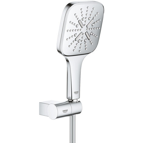 GROHE Rainshower SmartActive 130 CUBE Rociador de ducha de 3 chorros con soporte