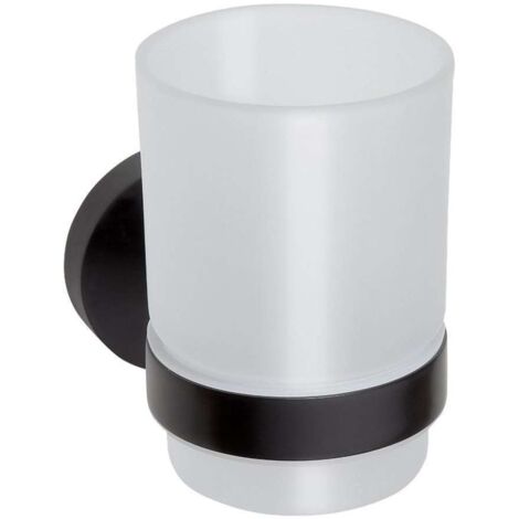 BEMETA Portavasos BEMETA DARK de latón negro y cristal 7x9,5x10,5cm (104110010) (1/5)