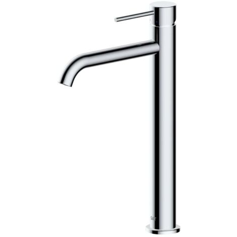 Swiss Aqua Technologies Mezclador monomando alto de lavabo Aurum de 30,8 cm en acero inoxidable, sin desagüe automático, cromo brillante (SATBAUR285CR) (1/5)
