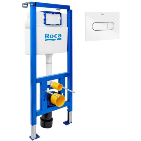 Bastidor de soporte para WC suspendido, instalación en tabique ligero, altura 112 cm, cisterna 2/4-6 L + placa blanca (ROW01-IN)