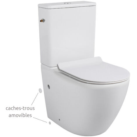Asiento De Inodoro GC Con Tapa Softclose – Duraplast Blanco, Bisagras De Acero Inoxidable, Fijación Superior – Medidas Variables (394-440 Mm)