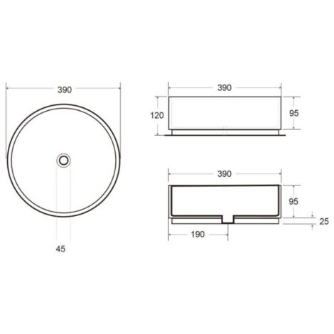 Swiss Aqua Technologies Lavabo sobre encimera Infinitio 39 x 39 x 12 cm sin rebosadero, negro (SATINF3939BKM)