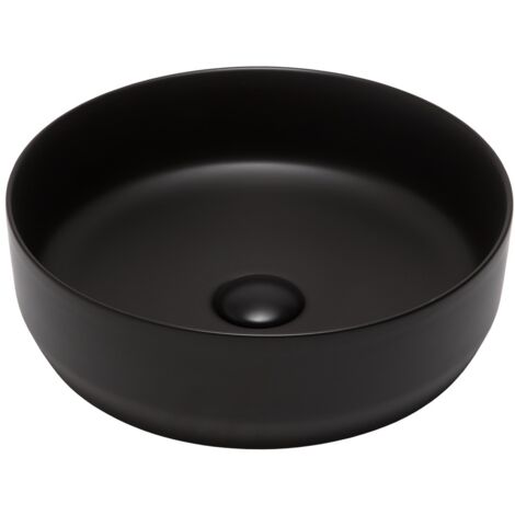 Swiss Aqua Technologies Lavabo sobre encimera Infinitio 39 x 39 x 12 cm sin rebosadero, negro (SATINF3939BKM)