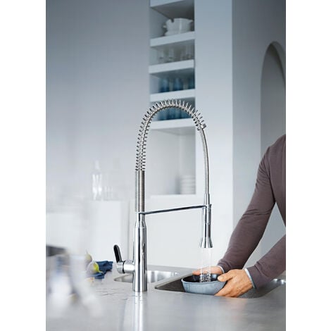 Grohe K7 Mezclador de cocina con ducha profesional de 360° (modelo pequeño) (31379000)