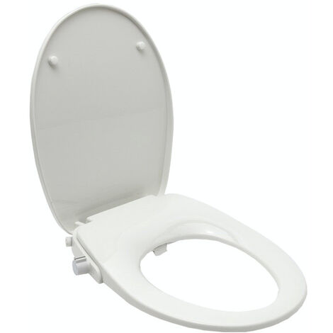 Tapa inodoro japonesa Asiento para inodoro Softclose sin electricidad con bidé integrado, blanco SATBEASY2233