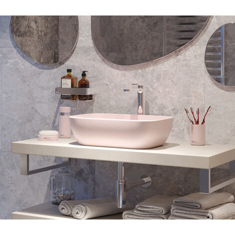 Swiss Aqua Technologies Infinitio Lavabo sobre encimera 45,5 x 32,5 x 13,5 cm, sin rebosadero, Rosa mate (SATINF4532PM)