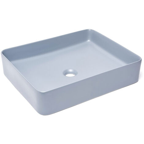 Swiss Aqua Technologies Infinitio Lavabo sobre encimera 50 x 40 x 11 cm, sin rebosadero, azul oscuro mate (SATINF5040DBLM)