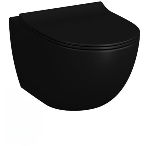 Swiss Aqua Technologies Inodoro suspendido SAT Infinitio rimless con asiento softclose, negro mate (SATINF011RREXPBKM)
