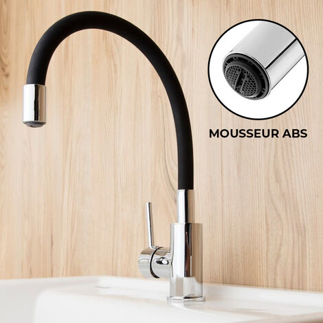 Siko Mezclador de cocina con memoria de forma, curva de silicona negra (SIKOBSLPRO290C)