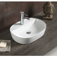 Swiss Aqua Technologies Lavabo sobre encimera Infinitio 60 x 40 x 12,5 cm sin rebosadero, blanco (SATINF6040)