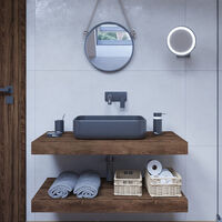 Naturel Encimera de lavabo natural 100x8x50 cm, roble charleston marrón oscuro (DO10050DT)
