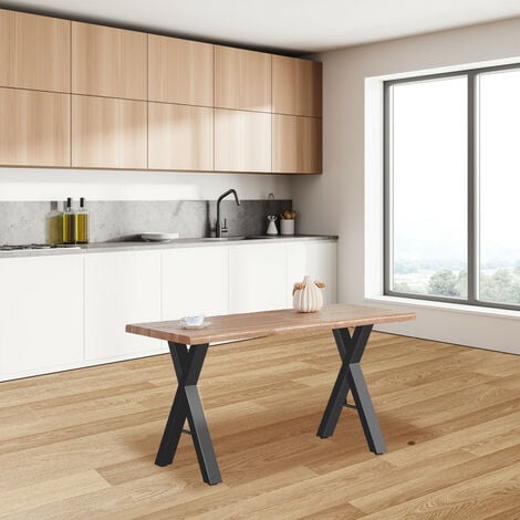 Table extensible de cuisine moderne 120x70 avec pieds en métal