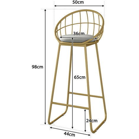 Ensemble Table et 4 chaises de bar Koumo Bois clair, Métal et