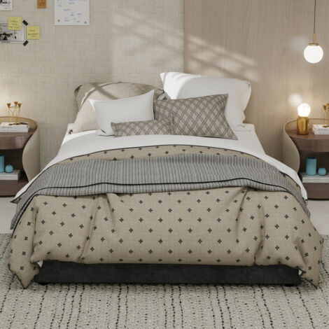 Cadre de lit de style moderne et épuré, 140200 cm, gris, tissu velours hollandais, avec vérin à gaz, mobilier de chambre moderne, tête de lit et matelas non inclus. (1/5)