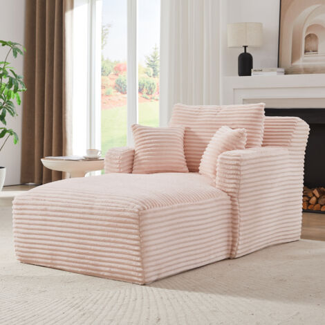 Canapé-lit/fauteuil inclinable moderne en velours côtelé, confortable et livré monté, idéal pour le salon, le bureau et l'appartement. (1/5)