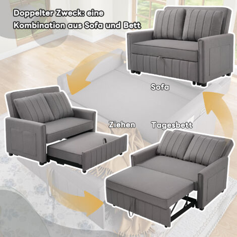 Canapé-lit pliant multifonctionnel avec fonction couchage, idéal pour les petits espaces, convient à la maison ou aux dortoirs, dossier réglable, canapé-lit confortable de 180 x 127 cm. (1/5)