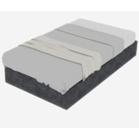 Cadre de lit de style moderne et épuré, 90200 cm, gris, tissu velours hollandais, avec vérin à gaz, mobilier de chambre moderne, tête de lit et matelas non inclus.