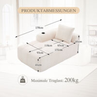 Canapé inclinable confortable en velours côtelé - Aucun assemblage requis, canapé moelleux avec coussins de dossier, poche de rangement latérale pour télécommande et téléphone portable, porte-gobelet
