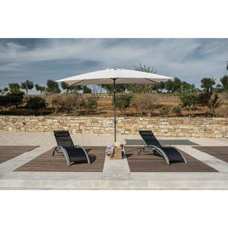 Silla de Playa Cama Plegable Solenny Reclinable con Respaldo Alto y Asas  91x63x105 cm 4 Posiciones