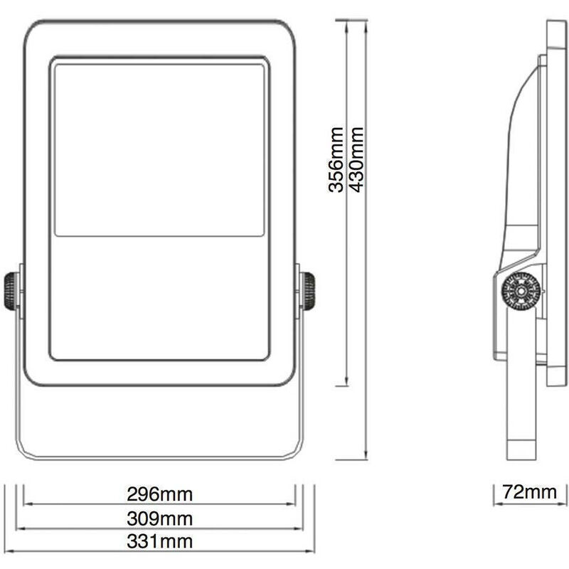 Noxion Proiettore LED Beam Nero 80W 8000lm 100D - 840 Bianco Freddo IP66 -  Simmetrico