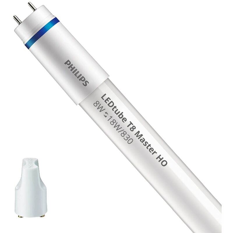 Philips Tubo LED T8 MASTER (EM/Mains) High Output 8W 1000lm - 830 Luce  Calda 60cm - Sostitutiva 18W