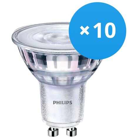 Confezione Multipack 10x Philips Corepro LEDspot GU10 PAR16 3W 230lm 36D -  827 Bianco Molto Caldo Dimmerabile 
