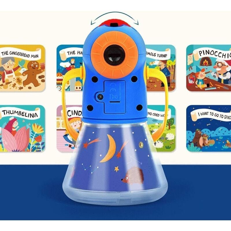 Projecteur d'histoire pour enfants, jouets éducatifs pour 2 3 4 ans filles  et garçons cadeaux d'anniversaire, projecteur livre de contes jaune